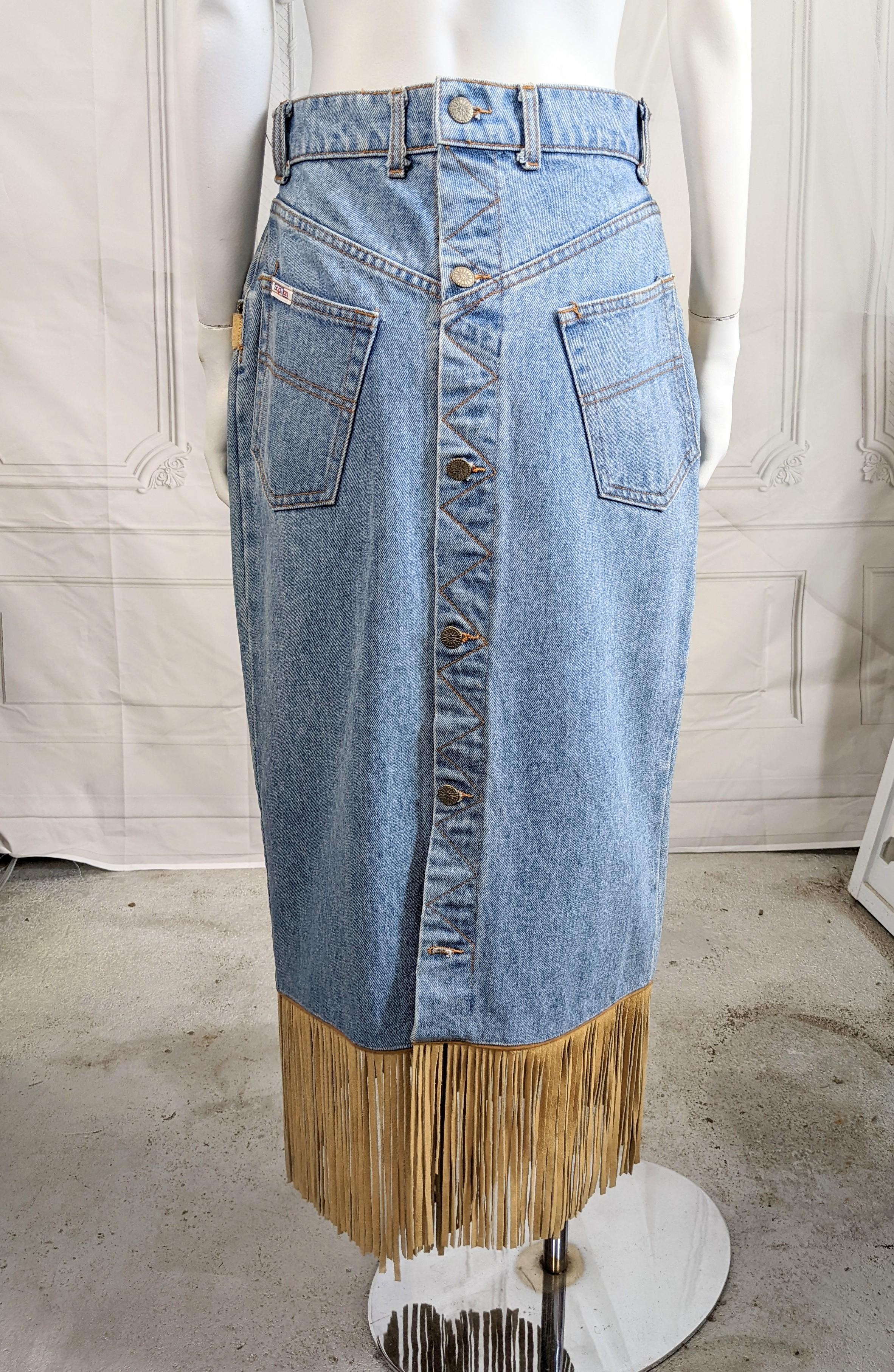 western jean skirt