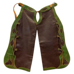 Western Leather Steer Head Chaps
