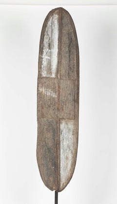 Western Mongo Shield from the Democratic Republic of Congo on Bronze Stand