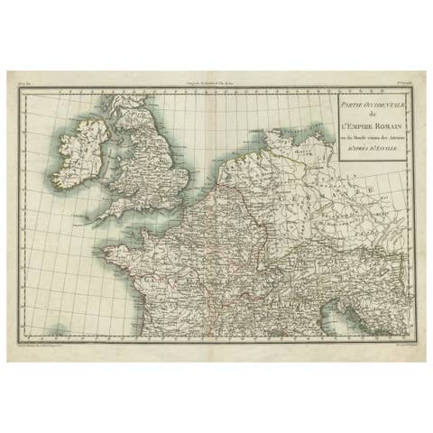 Western Roman Empire Map: British Isles & Gaul - 1802 Tardieu Atlas