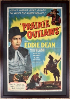 «PRAIRIE OUTLAWS » WESTERN VINTAGE MOVIE POSTER EDDIE DEAN, 1948