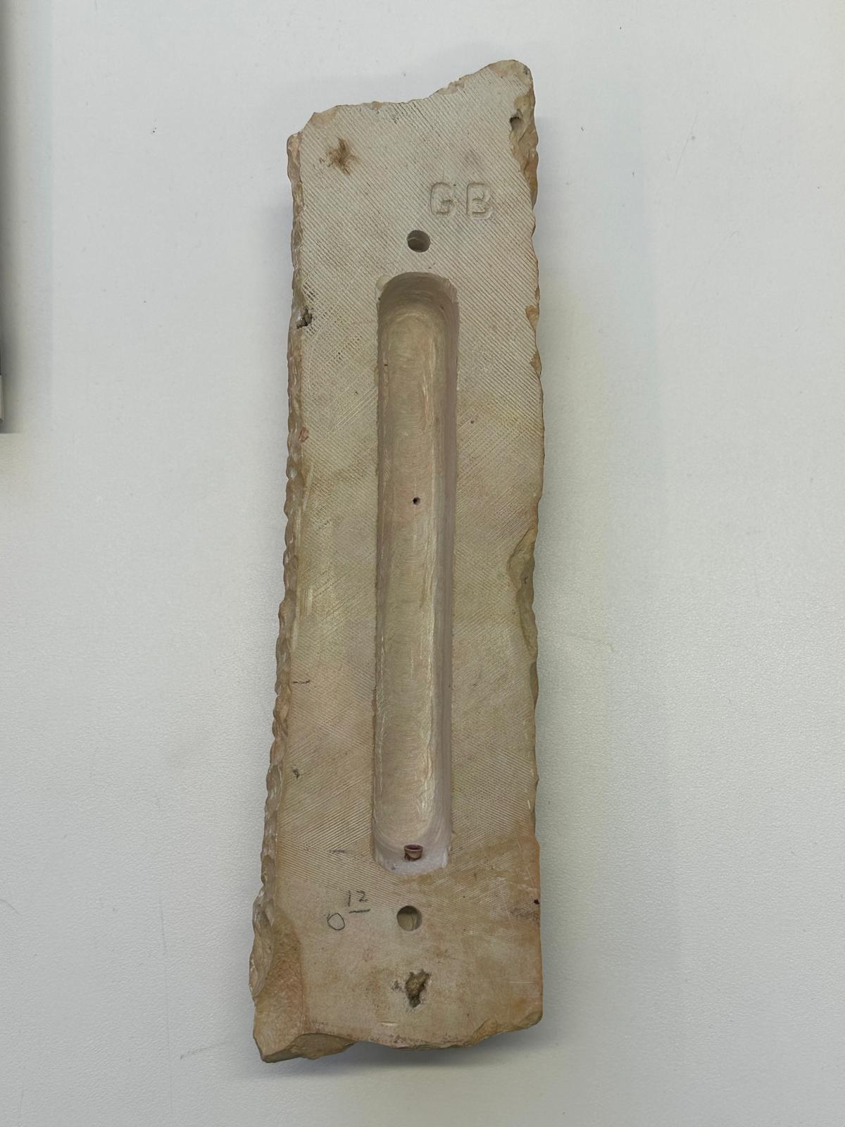 Western Wall Heritage Mezuzah – Hand-Carved Stone by Gideon Bustani For Sale 1