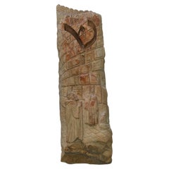 Mézouza du Mur occidental - Pierre sculptée à la main représentant la prière au Kotel