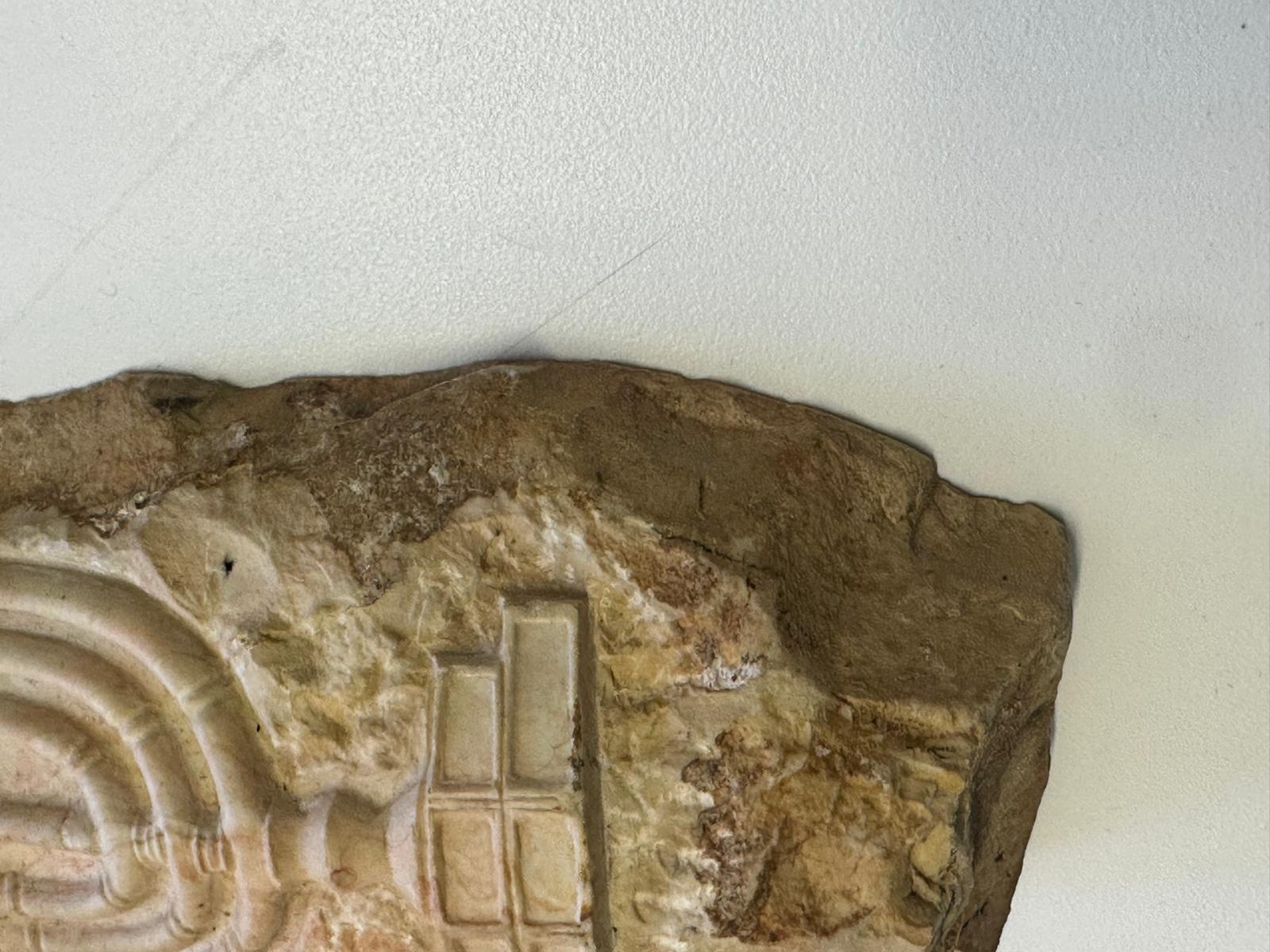 Western Wall Heritage Mezuzah – Hand-Carved Stone with Menorah by Gideon Bustani For Sale 4