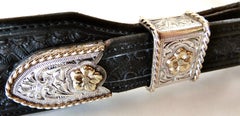 Western Wear St Silver/14k Gold Belt & Buckle by "Bohlin, Hollywood Ca" C.1940's