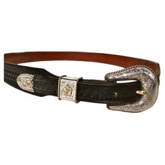 Western Wear St Silver/14k Gold Belt & Buckle by "Bohlin, Hollywood Ca" C.1940's