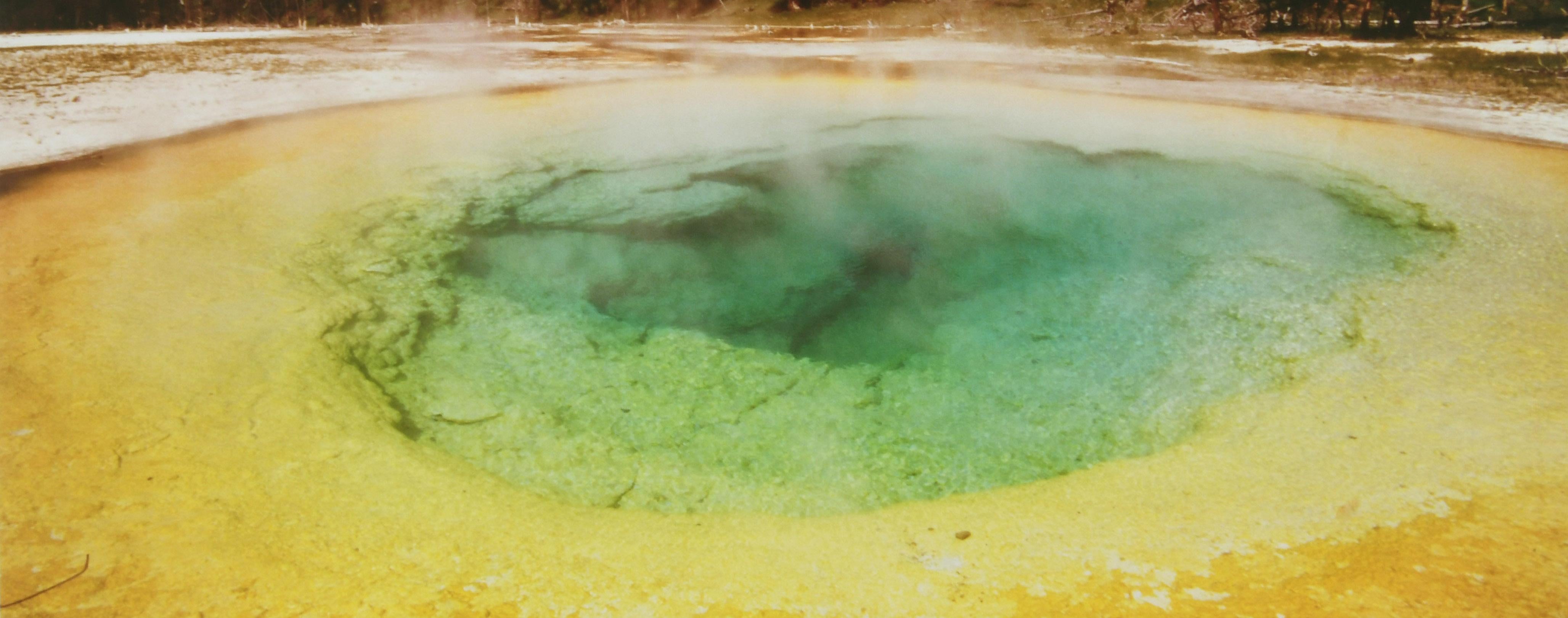 Morning Glory Pool, Yellowstone - Brown Landscape Photograph by Westgate, Colin