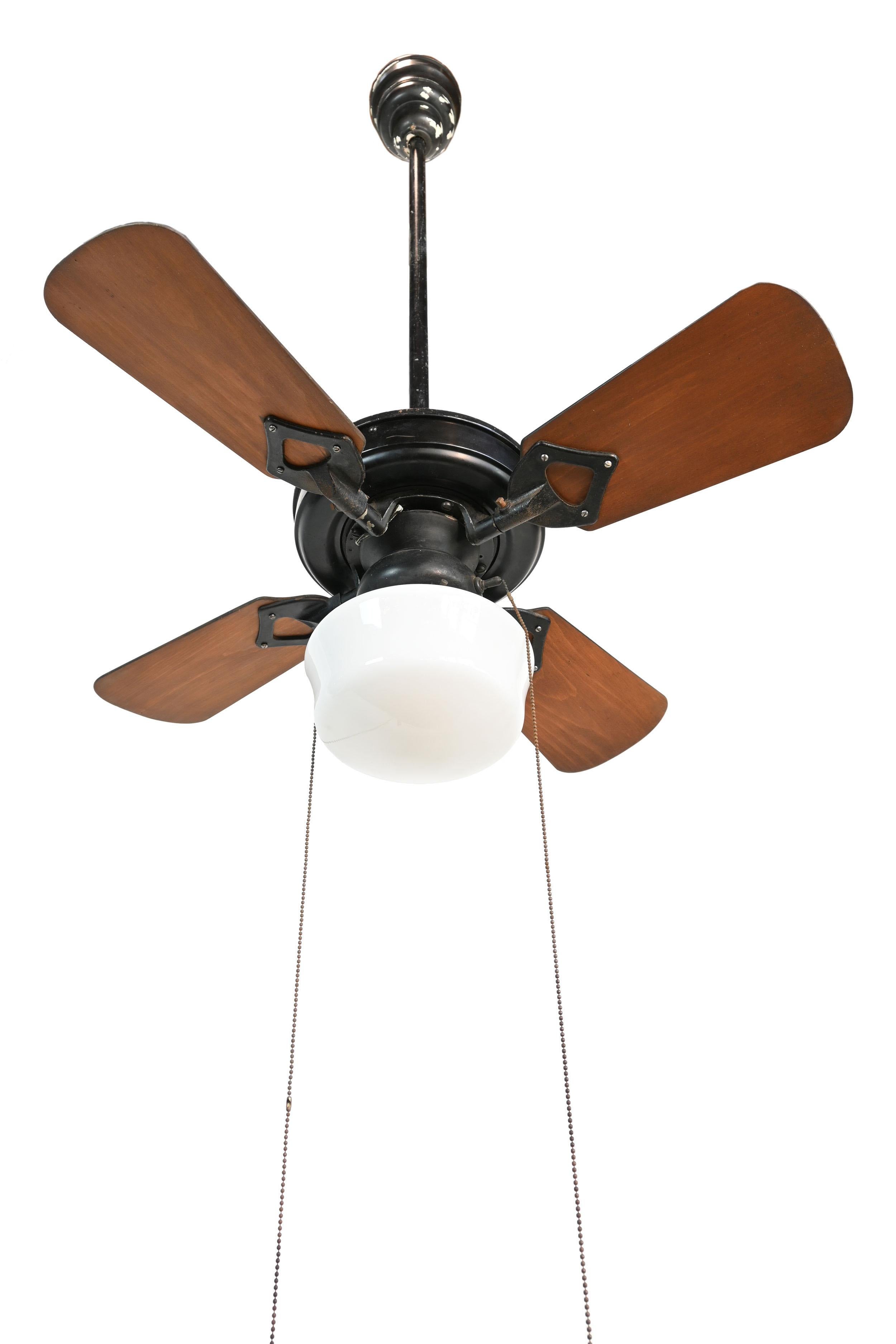 North American Westinghouse Ceiling Fan with Schoolhouse Shade