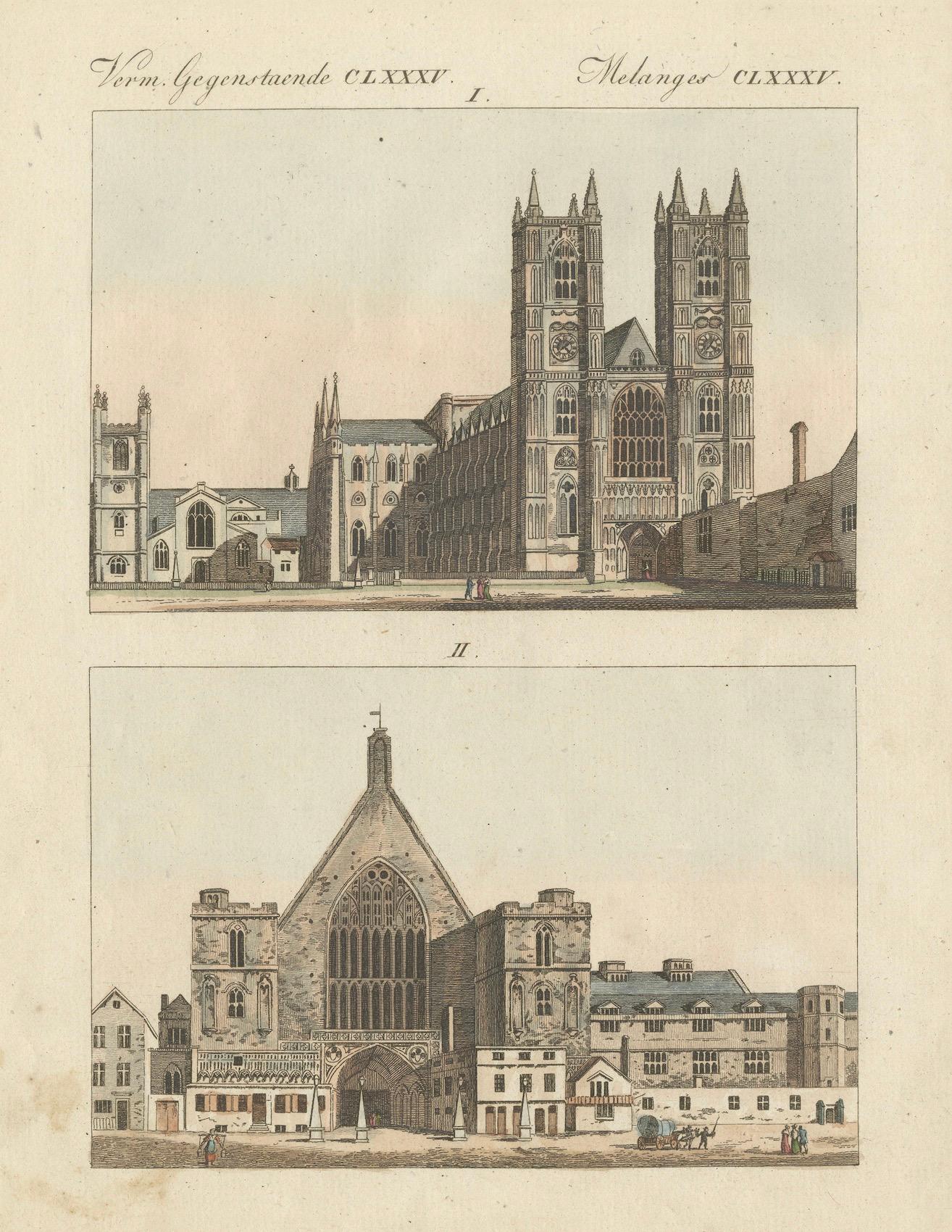Westminster Abbey und Winchester Cathedral - Bertuchs Bilderbuch, um 1800 (Frühes 19. Jahrhundert) im Angebot