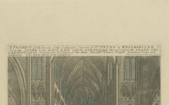 Westminster Abbey Interior Prepared for a Royal Coronation – Hand-Coloured, 1720