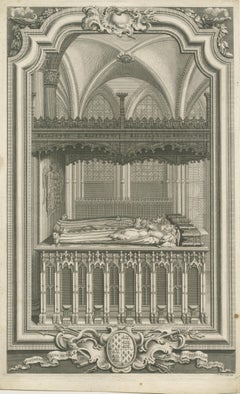 Westminster Abbey Monuments – Five English Engravings after Gravelot c.1730