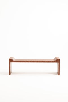 WESTMINSTER - Sculptural handmade bench in exotic veneer Bubinga Pomele