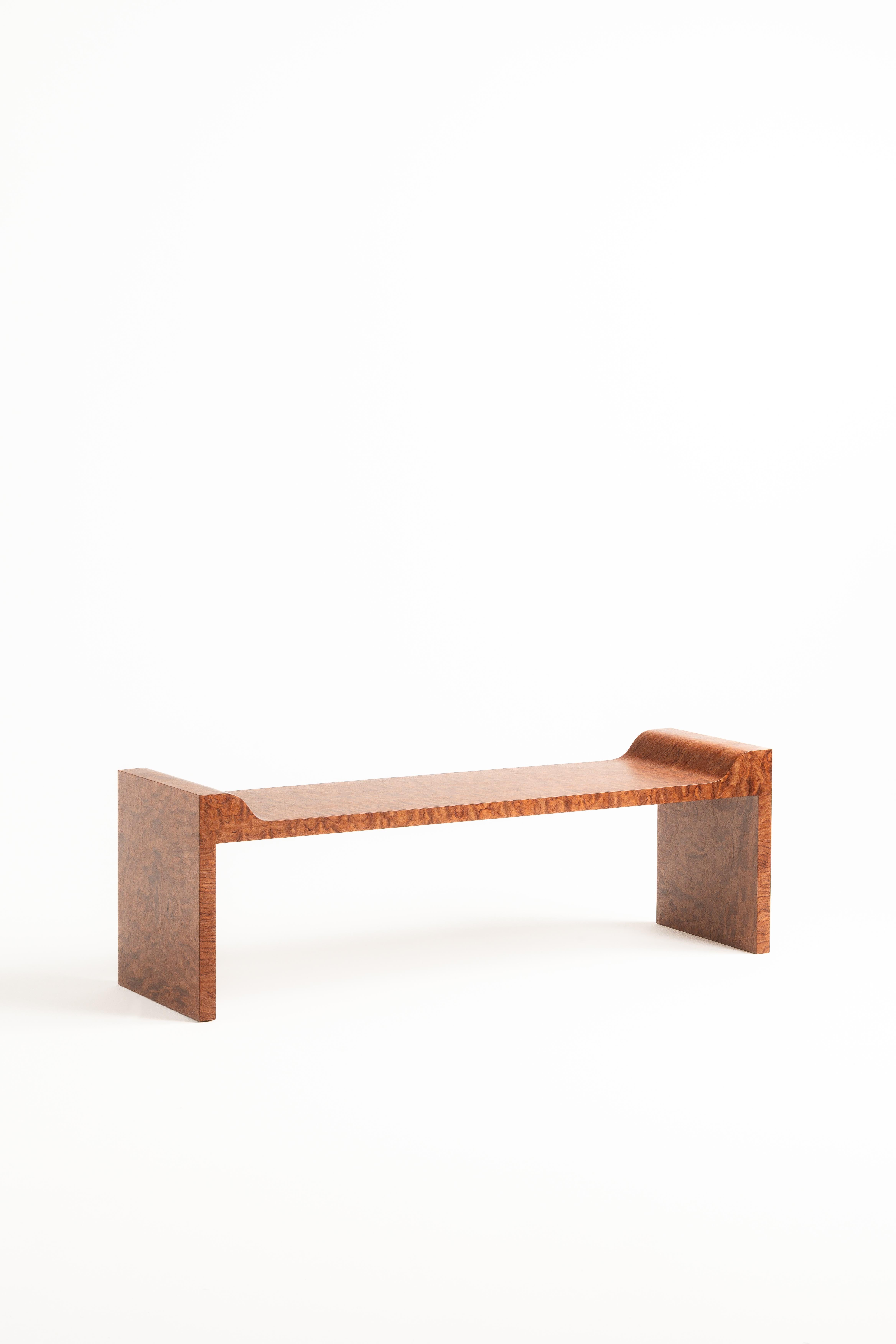 Exotic Bench WESTMINSTER - Sculptural handmade bench in exotic veneer Bubinga Pomele ...