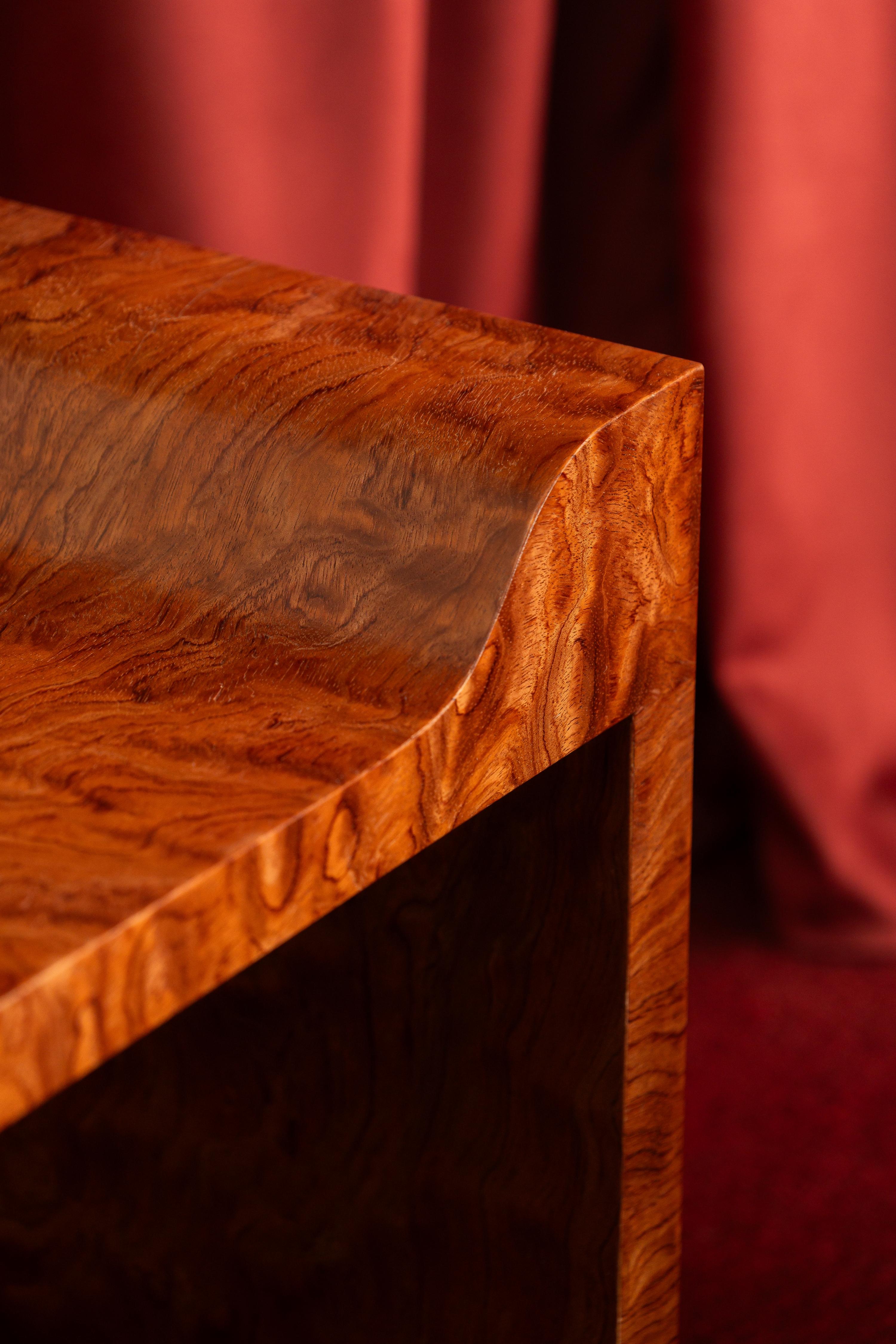 Exotic Bench WESTMINSTER - Sculptural handmade bench in exotic veneer Bubinga Pomele ...