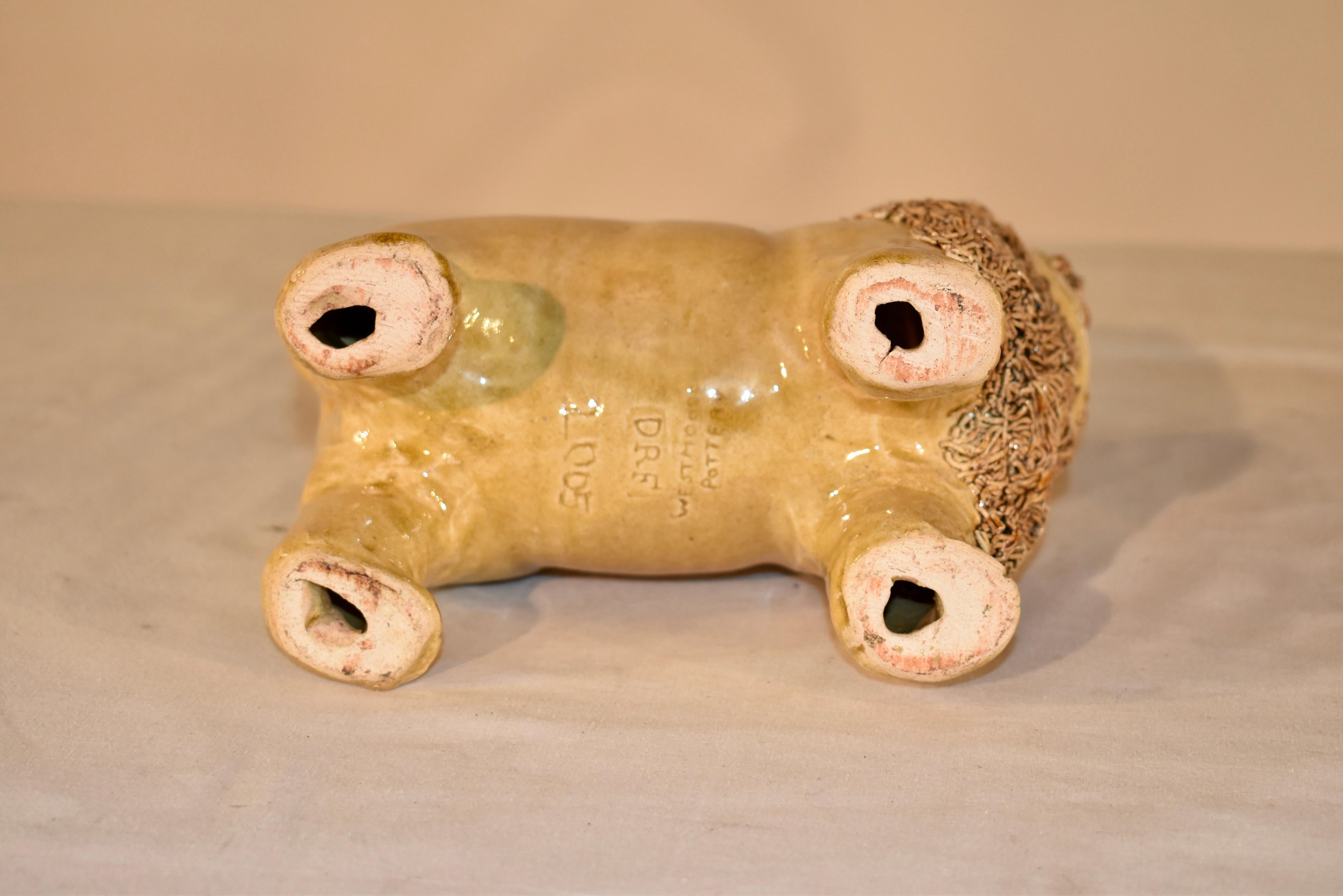 Contemporary Westmoore Pottery Lion, Signed 2005 For Sale