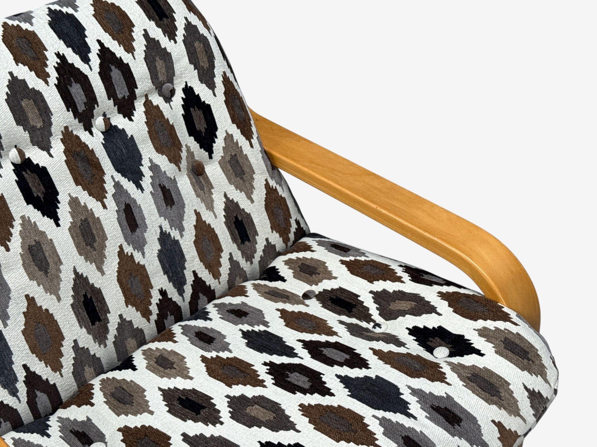 Westnofa, bois courbé, tissu, chaise longue et ottoman, Norvège, années 1960 Bon état - En vente à Manhasset, NY