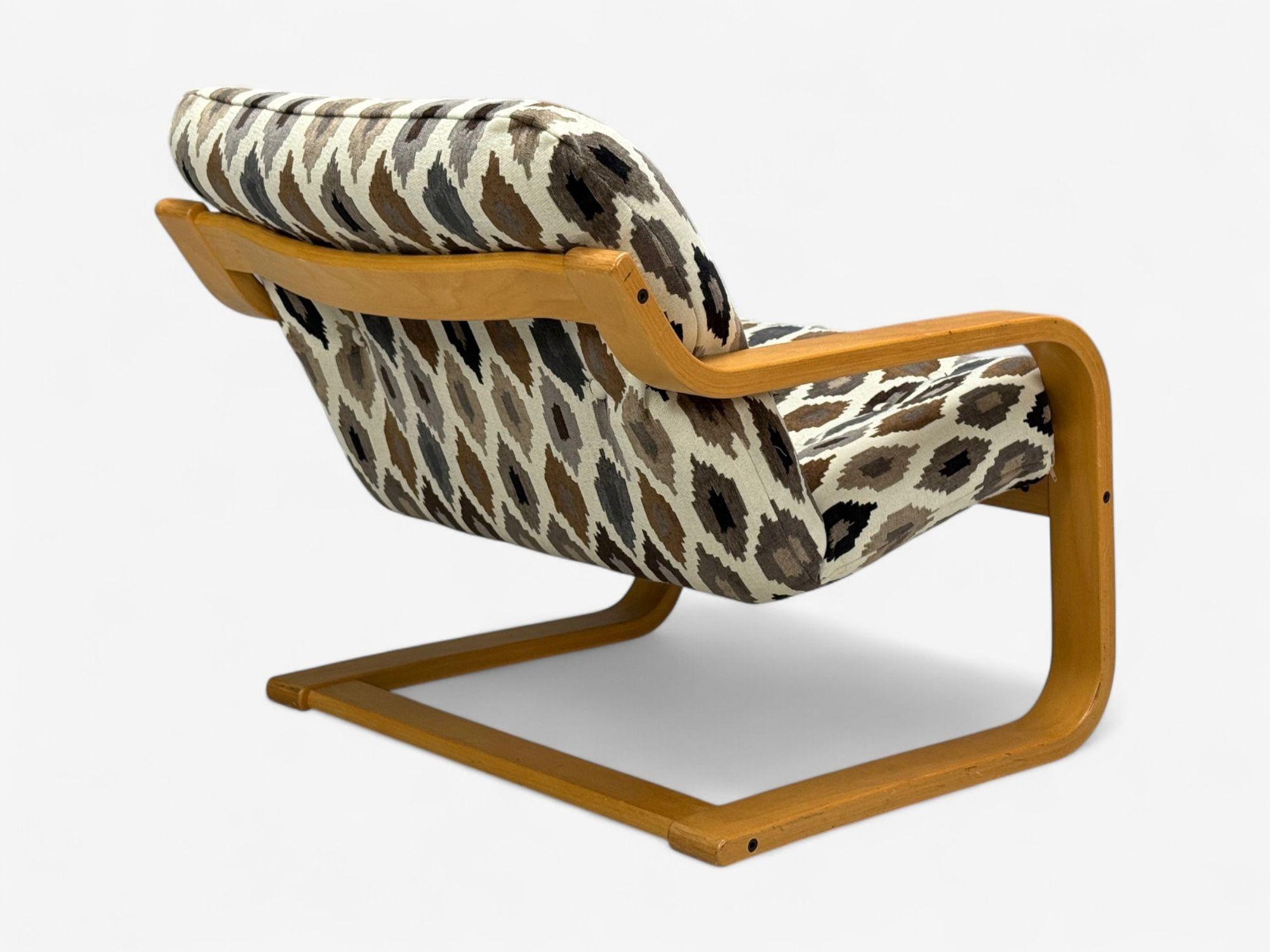 Westnofa, bois courbé, tissu, chaise longue et ottoman, Norvège, années 1960 en vente 1