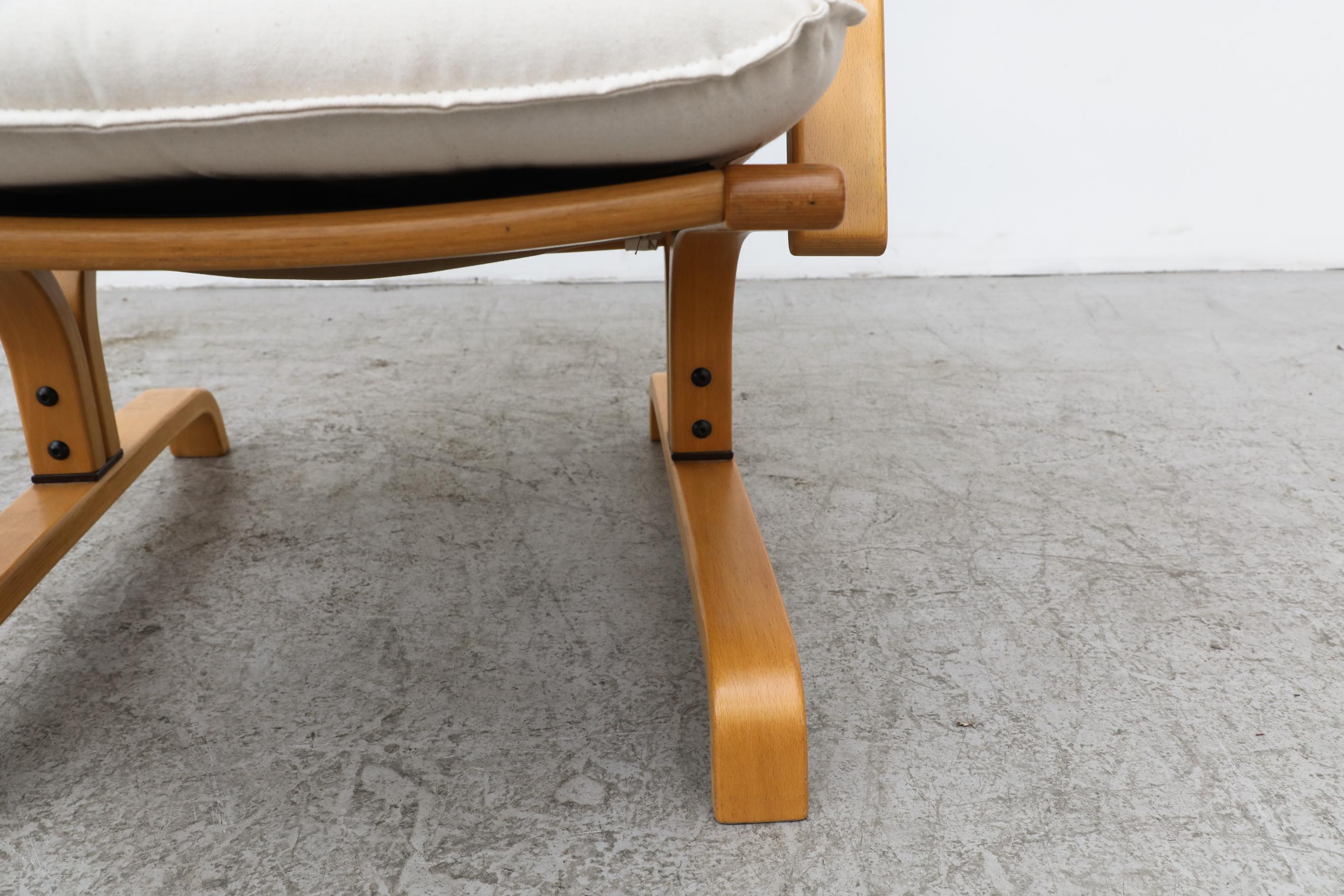 Westnofa Blonde Lounge Chair with Natural Canvas Seating 4