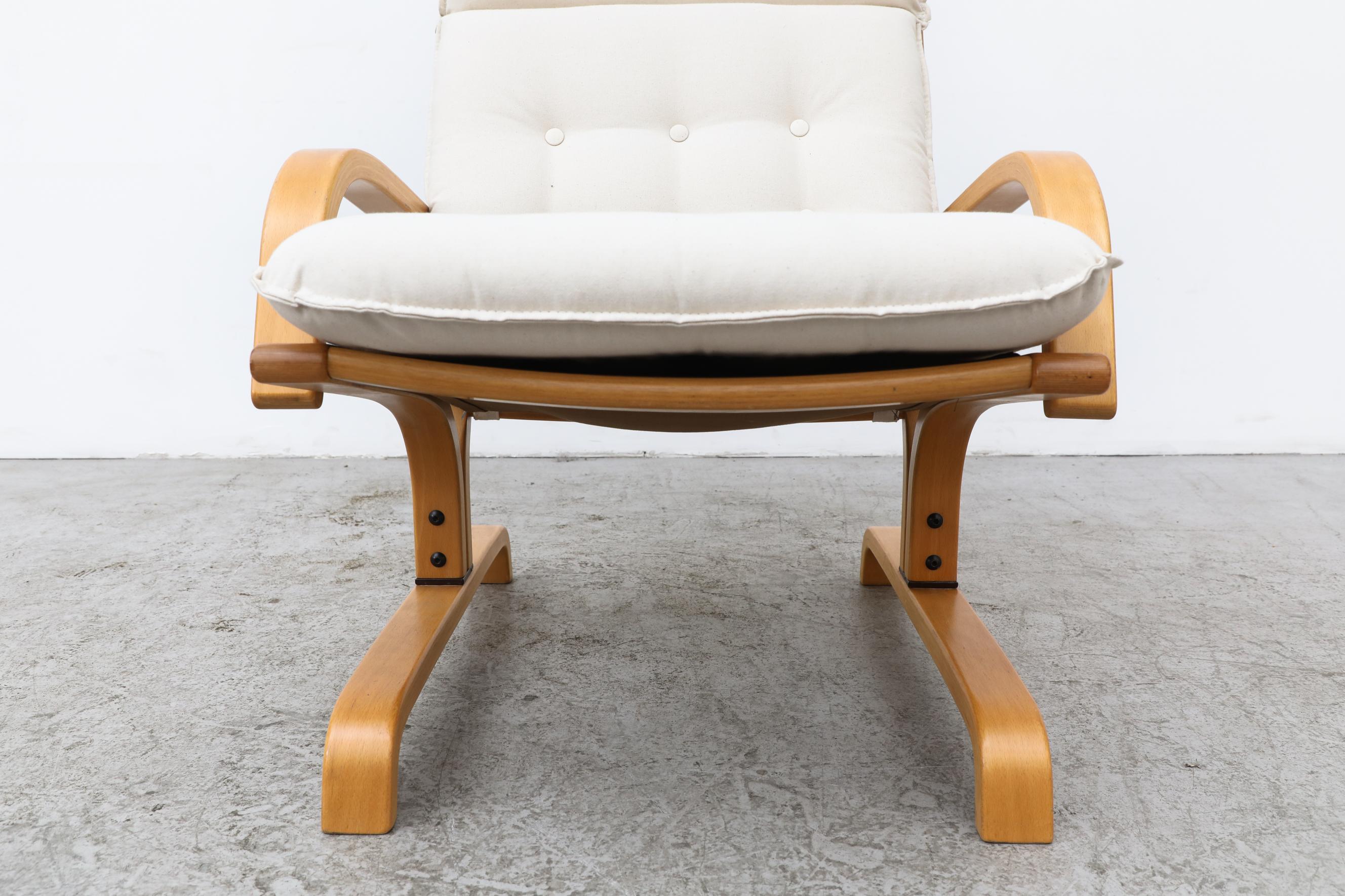 Westnofa Blonde Lounge Chair with Natural Canvas Seating 5