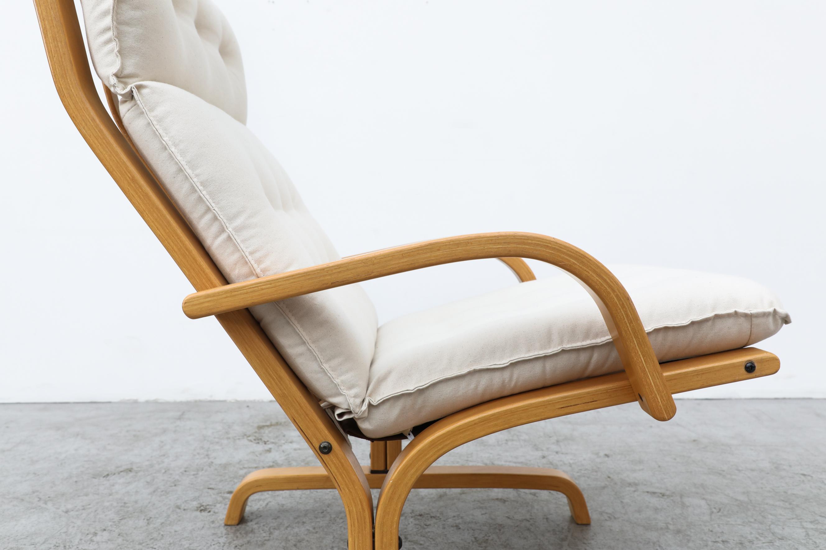 Westnofa Blonde Lounge Chair with Natural Canvas Seating 7