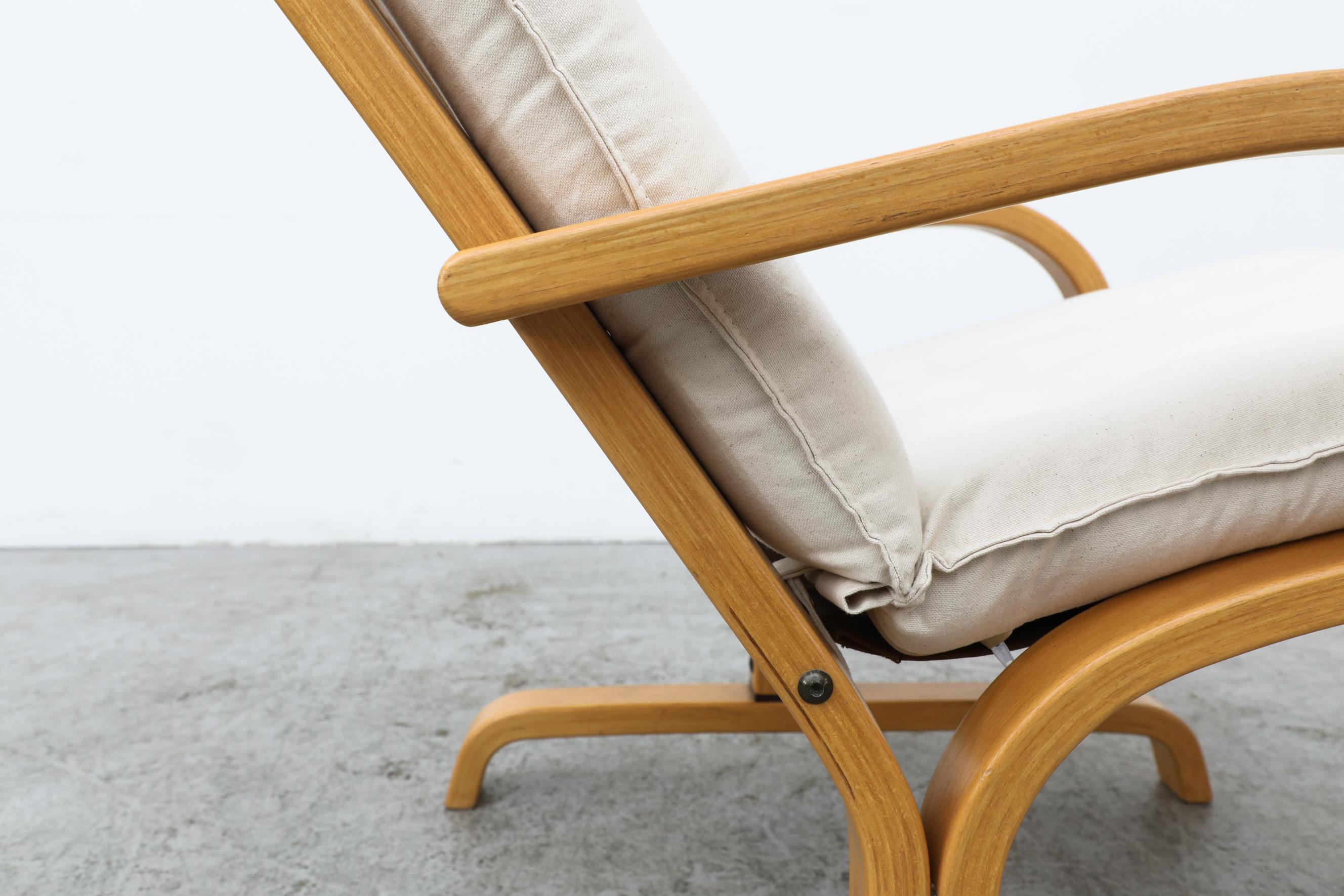 Westnofa Blonde Lounge Chair with Natural Canvas Seating 9