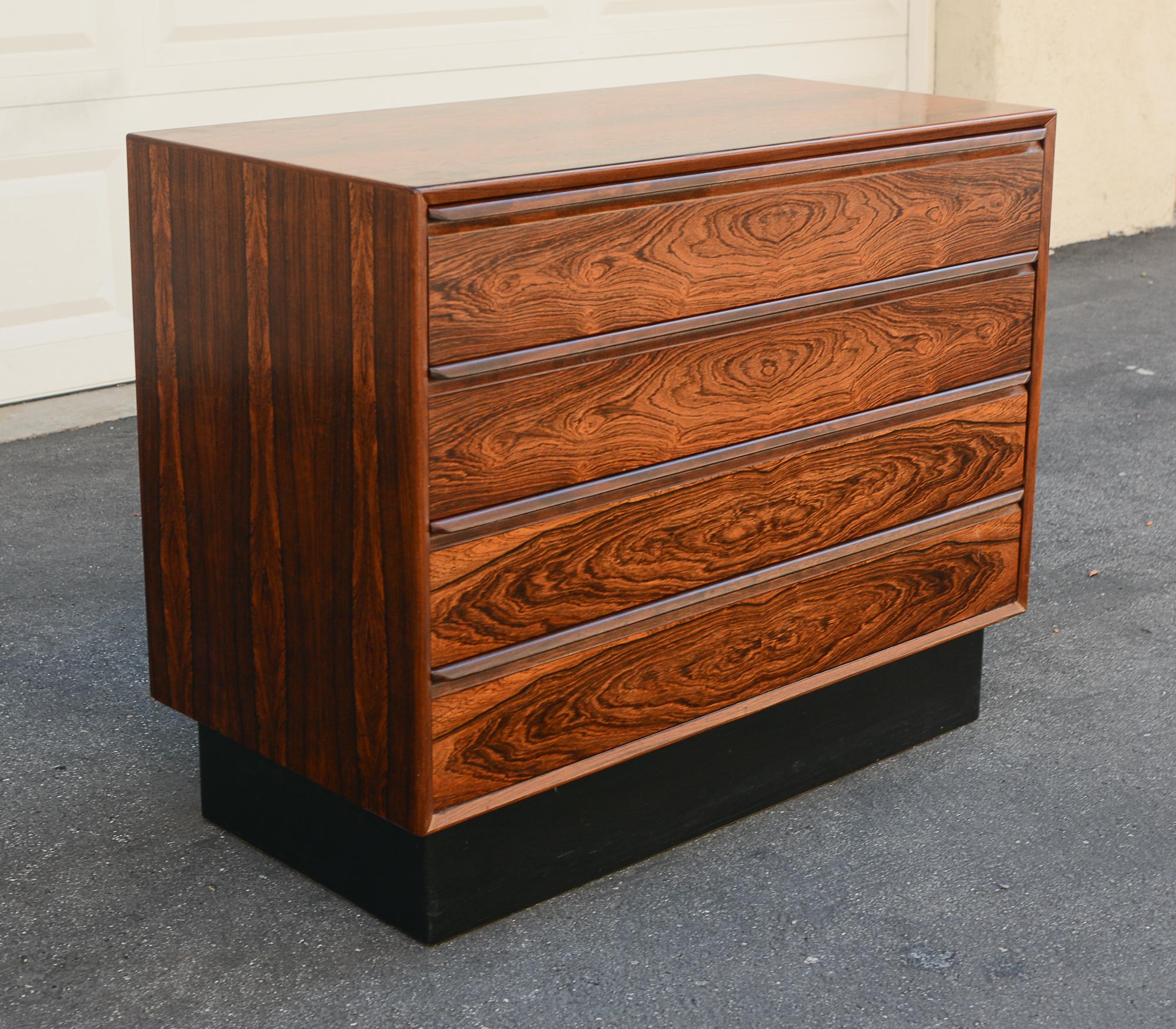 Mid-Century Modern Westnofa Brazilian Rosewood Four Drawer Chest