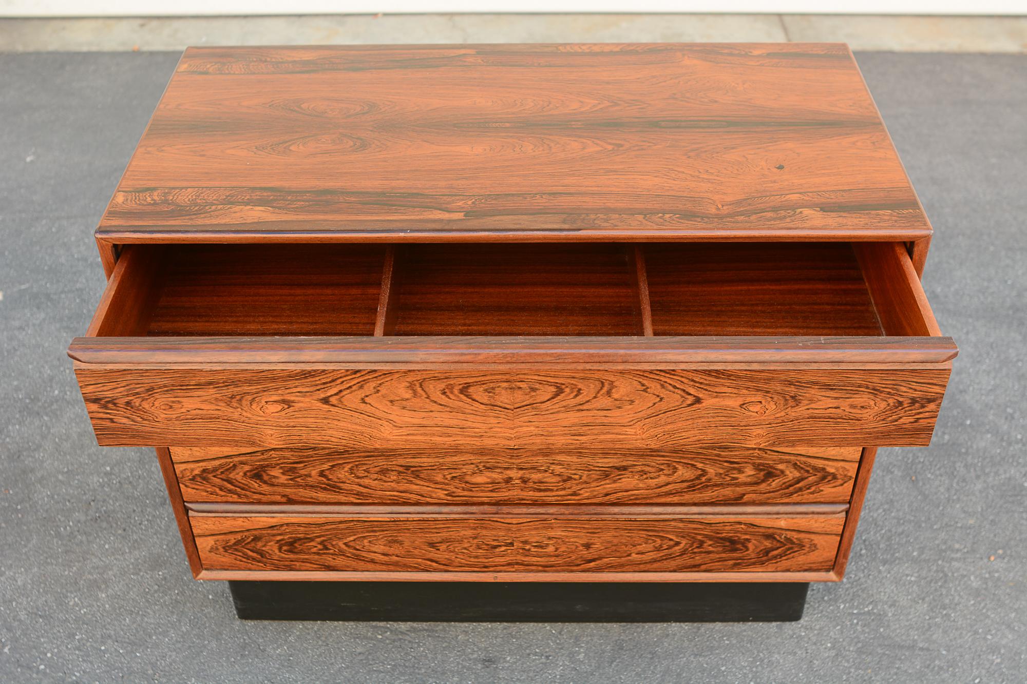 20th Century Westnofa Brazilian Rosewood Four Drawer Chest