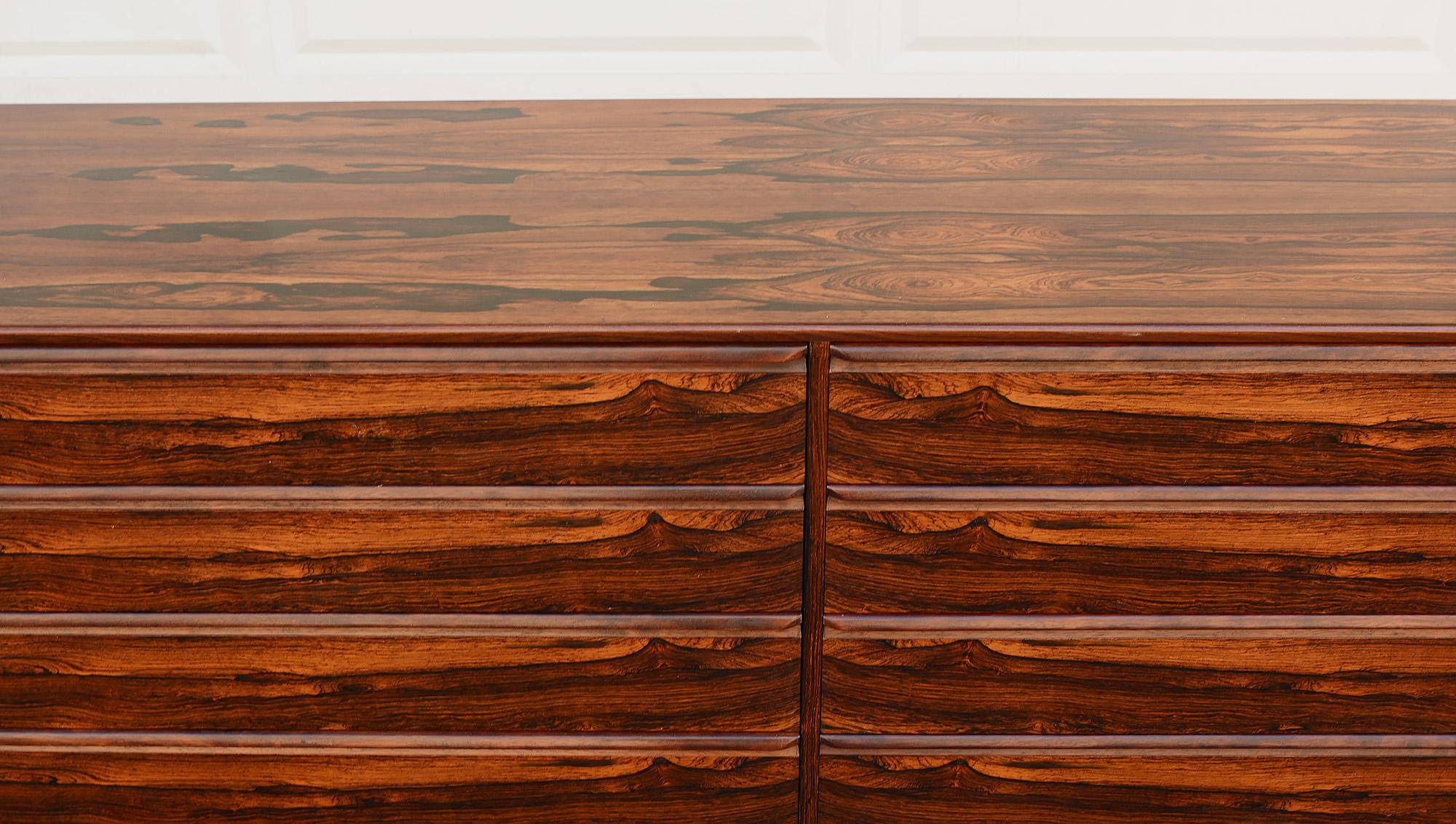 20th Century Westnofa Brazilian Rosewood Long Eight Drawer Chest