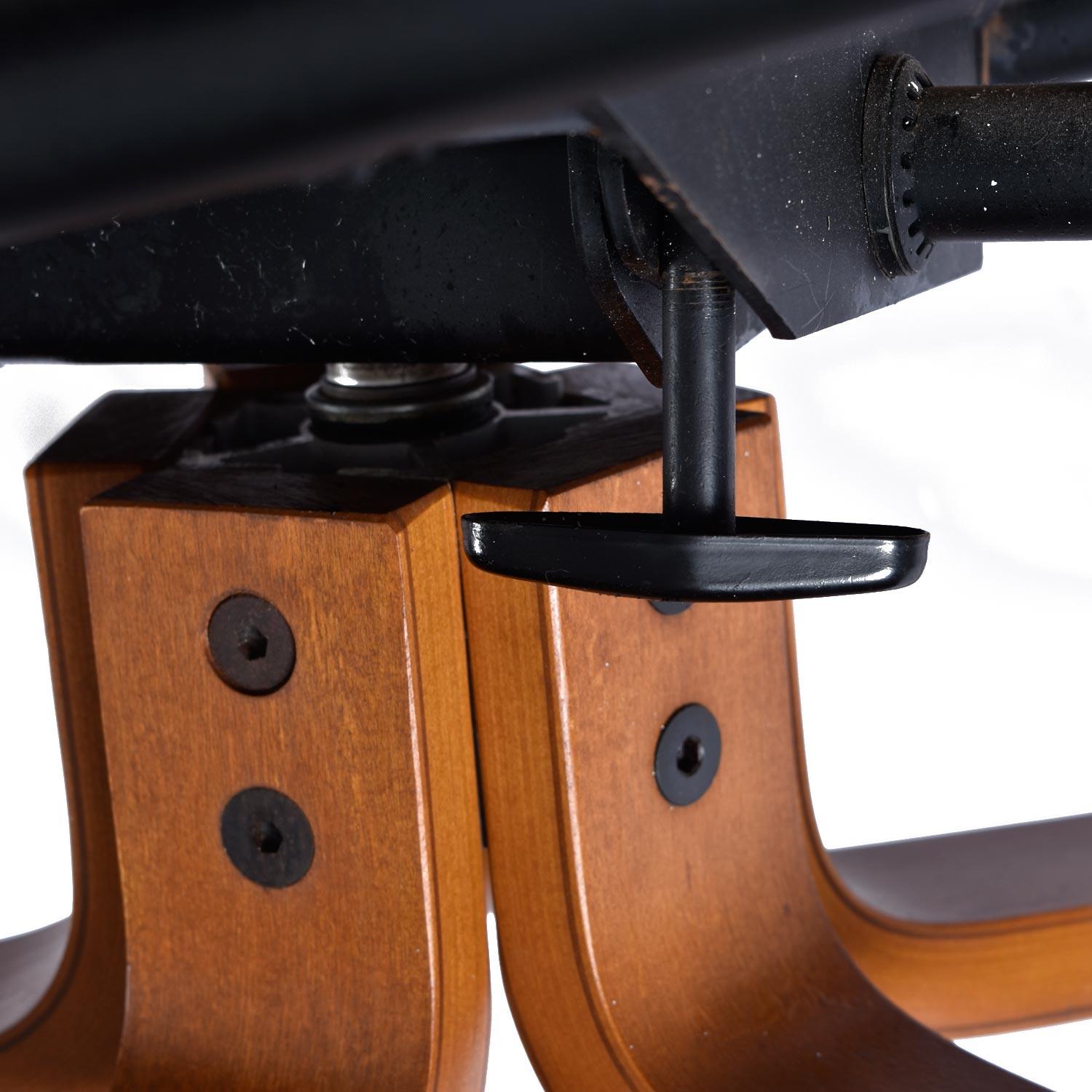 Norwegian Westnofa Brown Leather Scandinavian Sling Canvas Recliner Chair with Ottoman