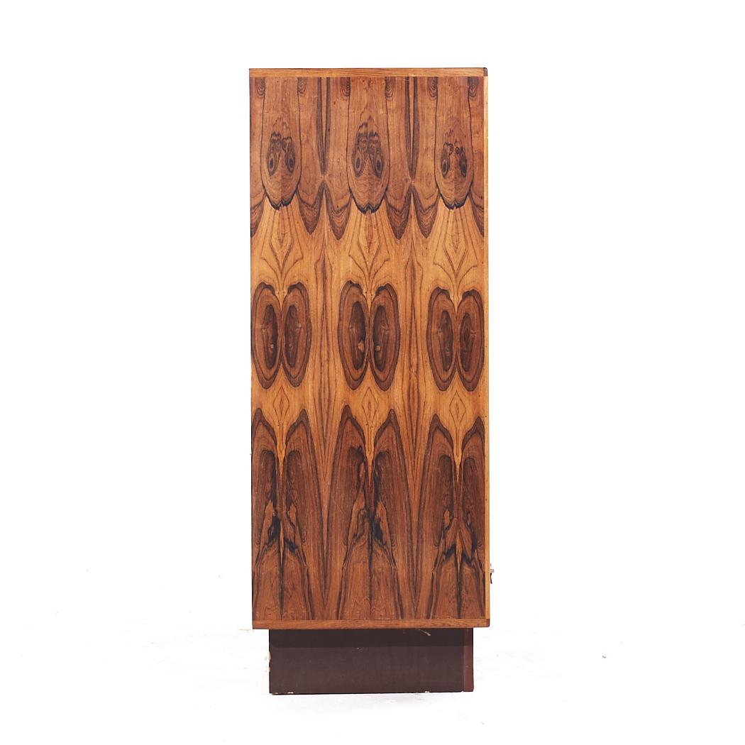 Westnofa Mid Century Danish Rosewood Armoire In Good Condition For Sale In Countryside, IL