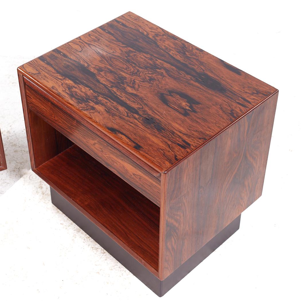 Westnofa Mid Century Danish Rosewood Nightstands For Sale 5