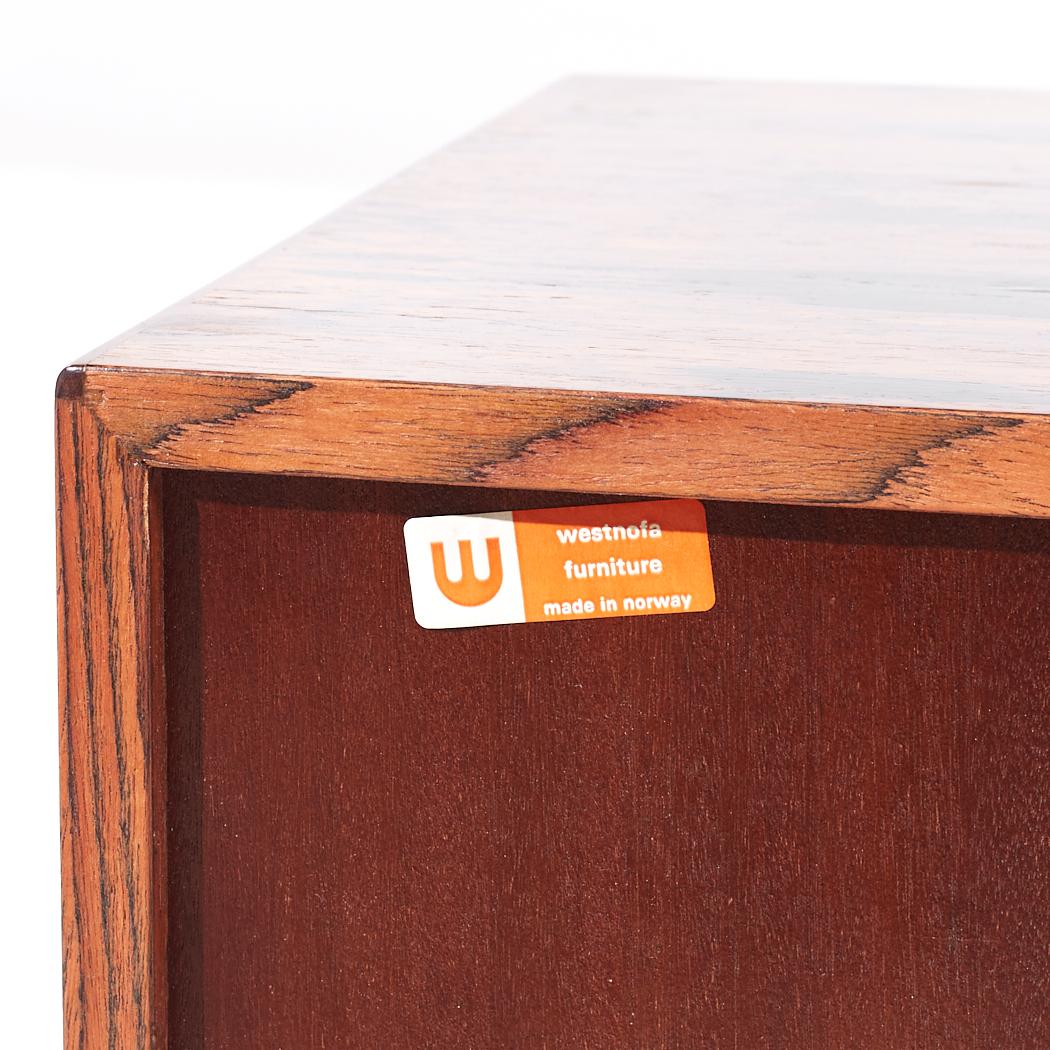 Westnofa Mid Century Danish Rosewood Nightstands For Sale 7