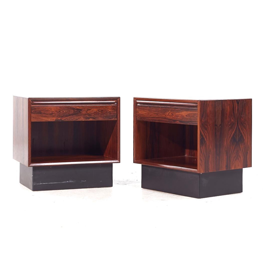 Mid-Century Modern Westnofa Mid Century Danish Rosewood Nightstands For Sale