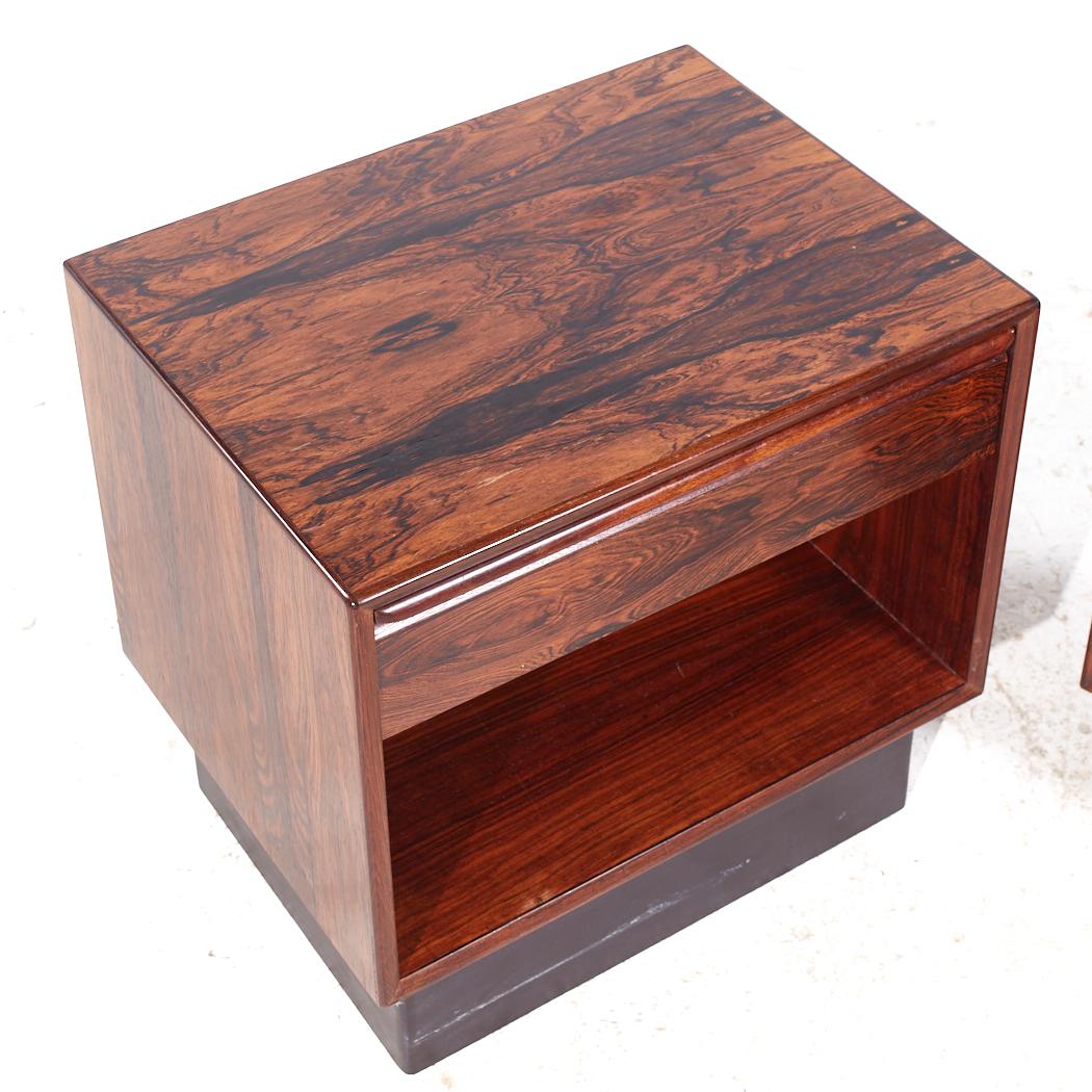 Westnofa Mid Century Danish Rosewood Nightstands For Sale 4