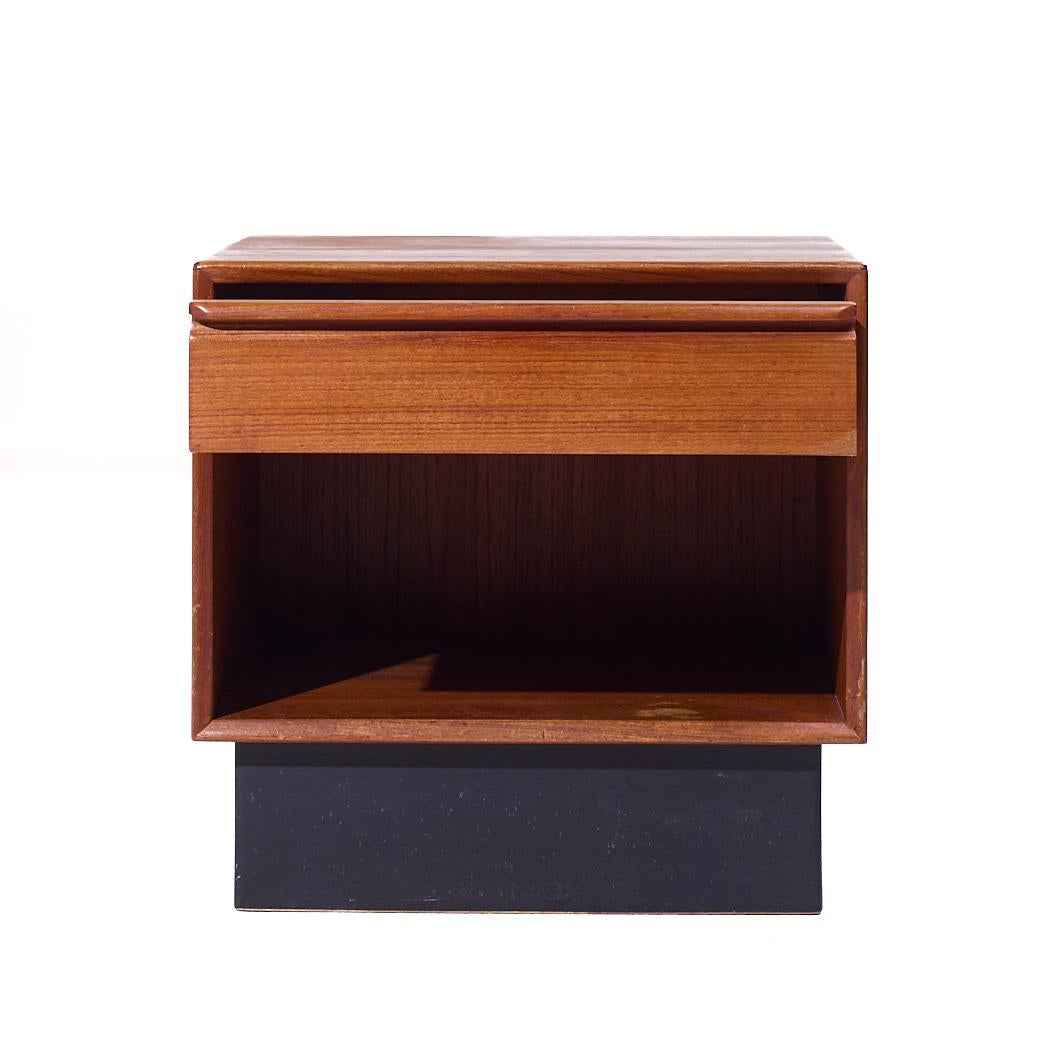 Mid-Century Modern Westnofa Mid Century Danish Teak Single Drawer Nightstand For Sale