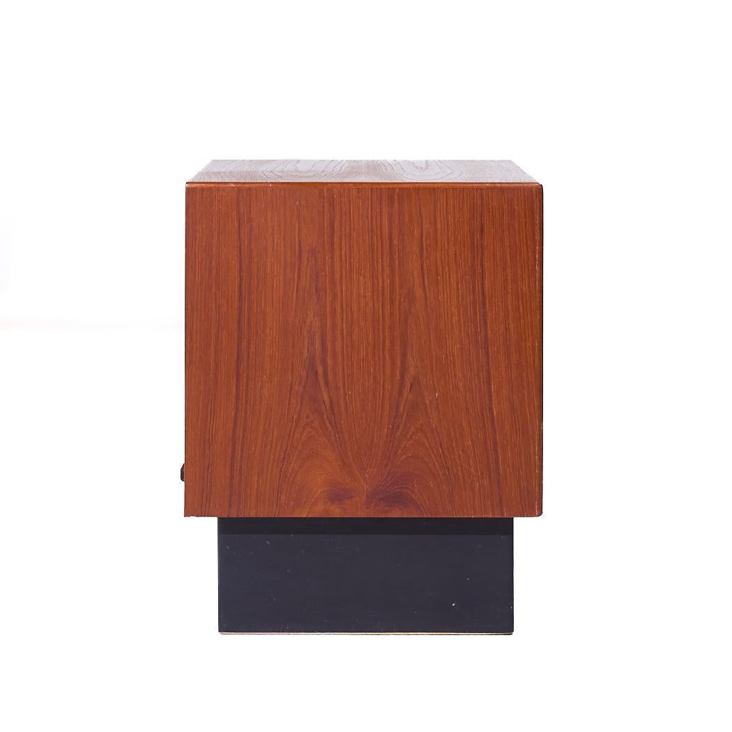 Late 20th Century Westnofa Mid Century Danish Teak Single Drawer Nightstand For Sale