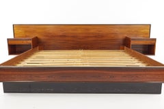Westnofa Mid Century King Rosewood Bed with Floating Nightstands