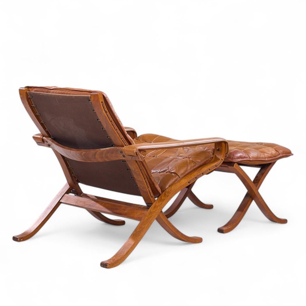 Westnofa Chaises longues norvégiennes du milieu du siècle en bentwood et cuir - Paire en vente 3