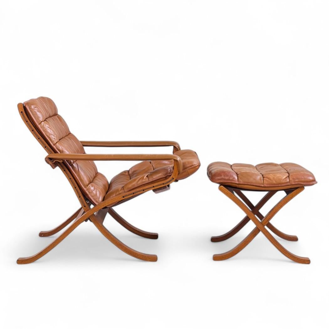 Westnofa Chaises longues norvégiennes du milieu du siècle en bentwood et cuir - Paire en vente 4