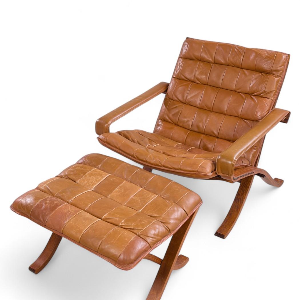 Westnofa Chaises longues norvégiennes du milieu du siècle en bentwood et cuir - Paire en vente 6