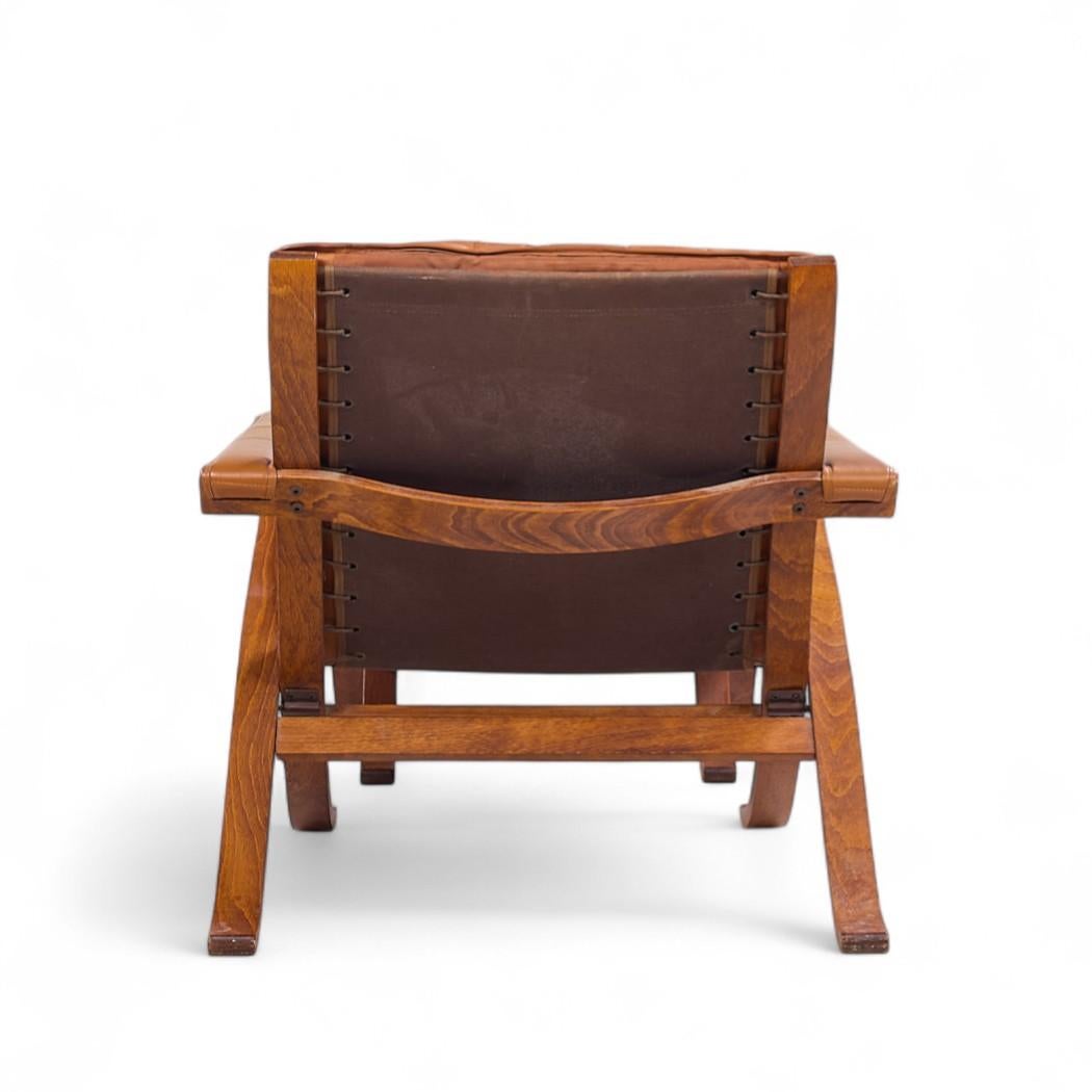 Westnofa Chaises longues norvégiennes du milieu du siècle en bentwood et cuir - Paire en vente 2