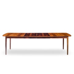 Westnofa Mid Century Norwegian Rosewood Hidden Leaf Expanding Dining Table