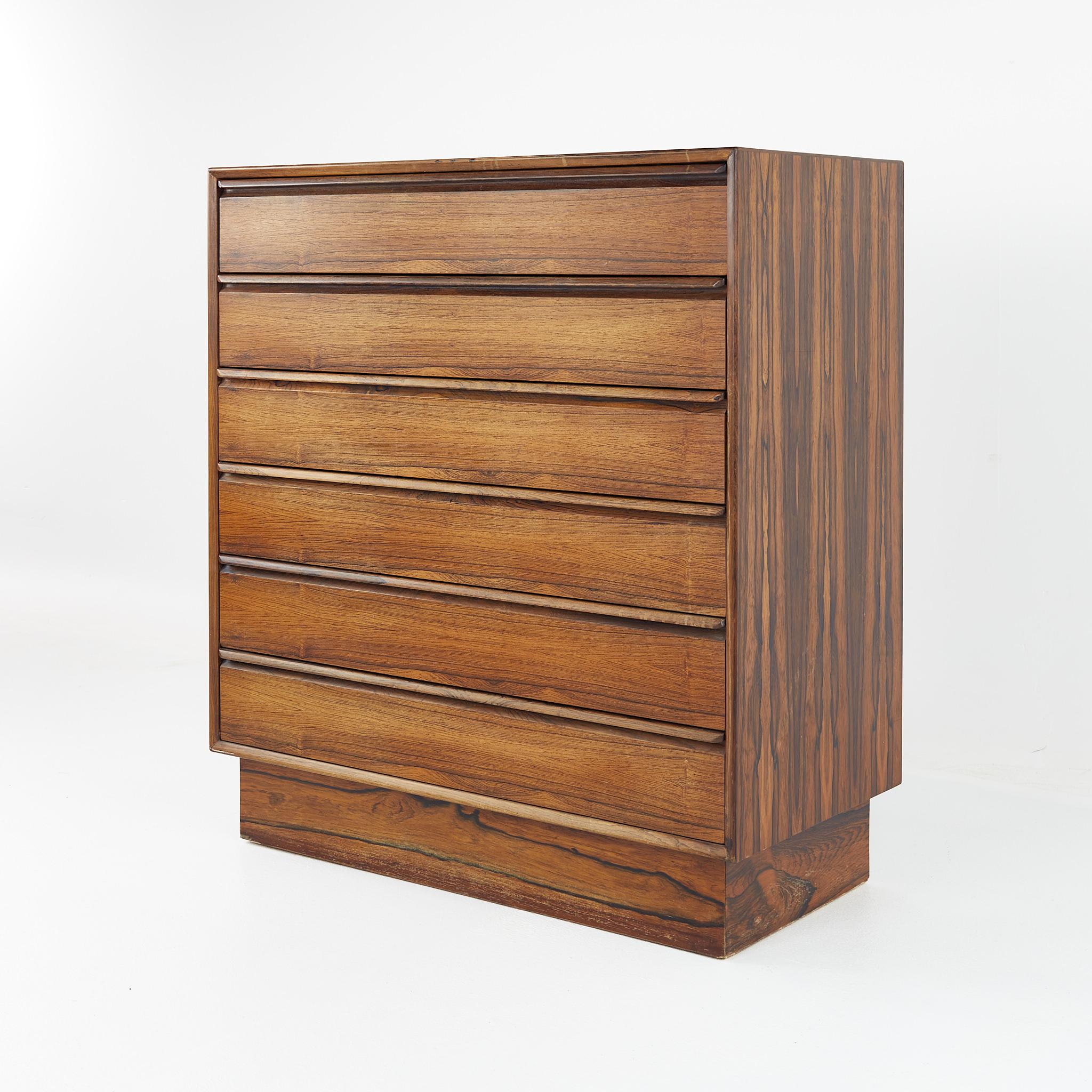 Mid-Century Modern Westnofa Mid Century Rosewood 6-Drawer Highboy Dresser