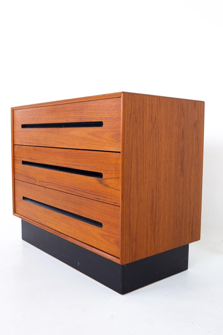 Westnofa Mid Century Teak 3 Drawer Dresser Chest at 1stDibs