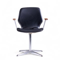 Westnofa Mid Century Teak and Chrome Swivel Chair