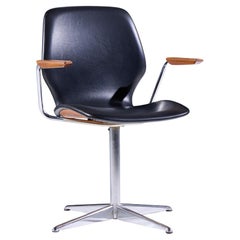 Westnofa Mid Century Teak and Chrome Swivel Chair