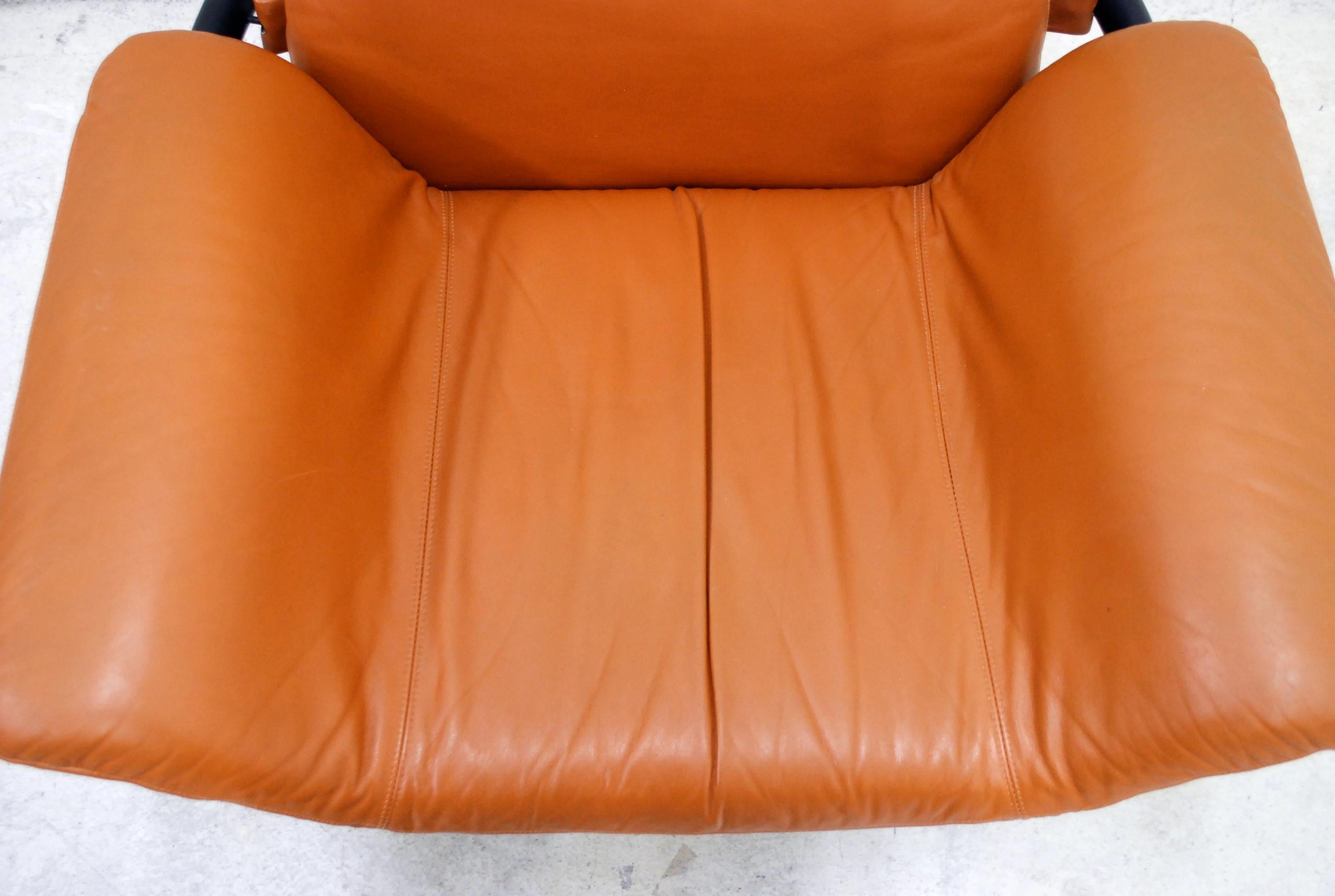 Westnofa Model Manta Cognac Leather Lounge Chair 1