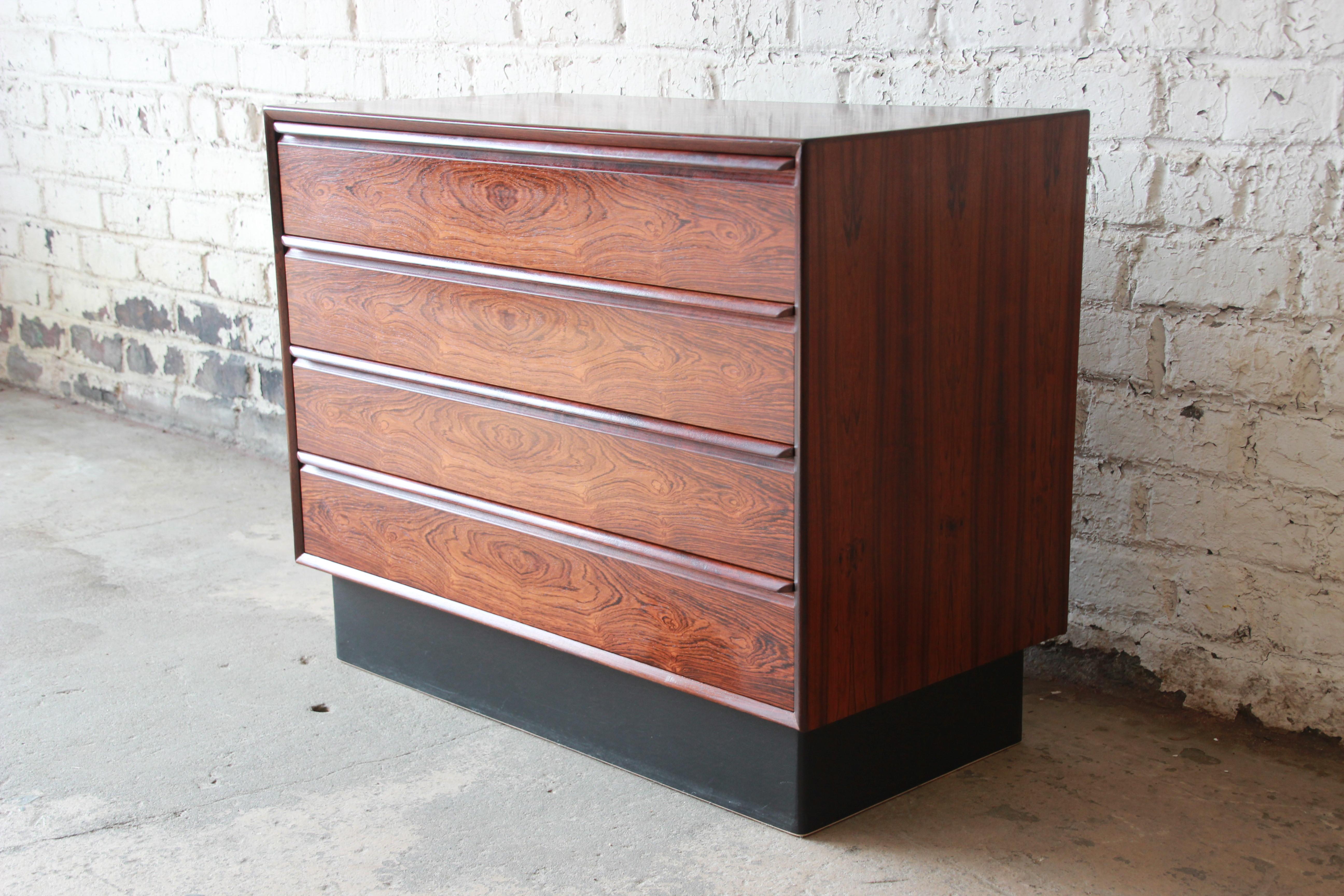 Westnofa Norwegian Rosewood Bachelor Chest In Good Condition In South Bend, IN