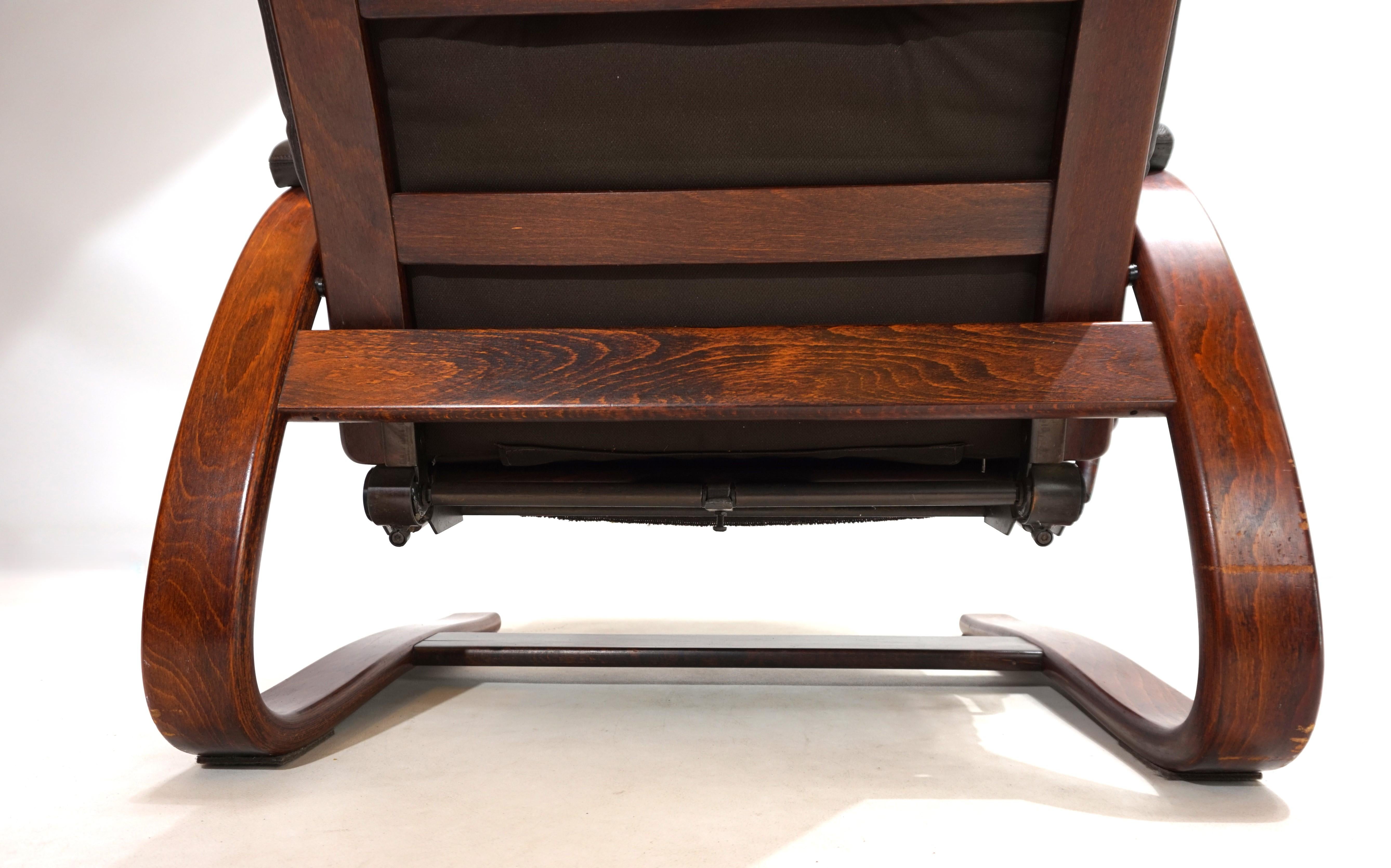 Westnofa Panter leather lounge chair with ottoman by Arnt Lande, 1970 3