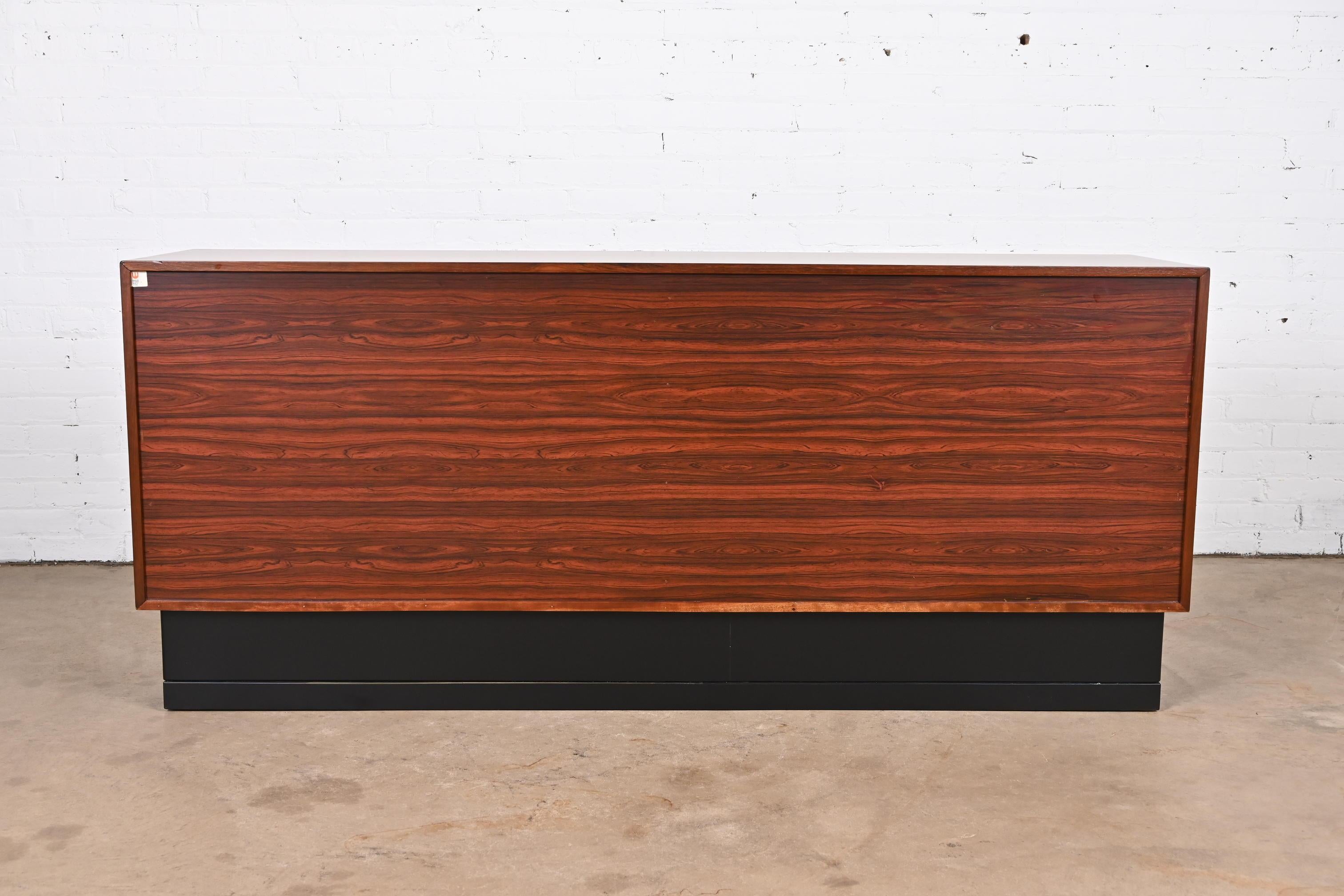 Westnofa Scandinavian Modern Rosewood Dresser or Credenza, Newly Refinished For Sale 9